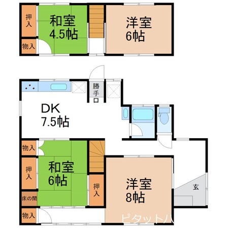 横山町戸建の物件間取画像